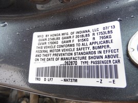 2013 HONDA CIVIC LX 4DR GRAY 1.8 AT A19975